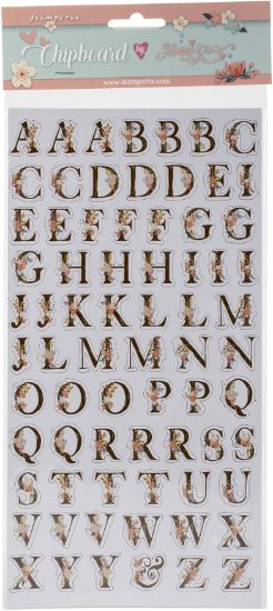 Picture of Stamperia Adhesive Chipboard 6"X12" Alphabet, Love Story