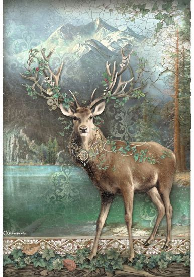 Picture of Stamperia Rice Paper Sheet A4-Magic Forest Deer