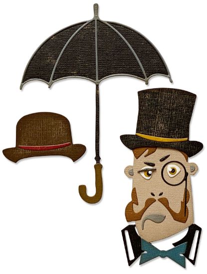 Picture of Sizzix Thinlits Dies By Tim Holtz 12/Pkg The Gent