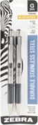 Picture of Zebra G301 Stainless Steel Gel Retractable Pen 2/Pkg Black Ink 0.7mm Medium Point