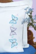 Picture of Jack Dempsey Stamped Pillowcases W/White Perle Edge 2/Pkg Brilliant Butterflies