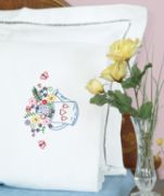 Picture of Jack Dempsey Stamped Pillowcases W/White Perle Edge 2/Pkg-Watering Can