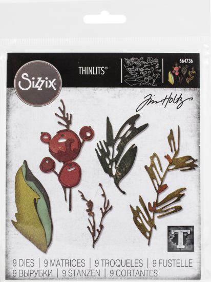 Picture of Sizzix Thinlits Dies By Tim Holtz 9/Pkg Holiday Brushstroke