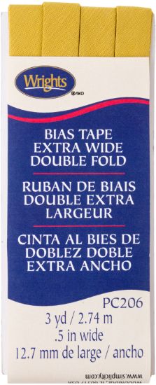 Picture of Wrights Double Fold Bias Tape 1/2"X3yd Mustard