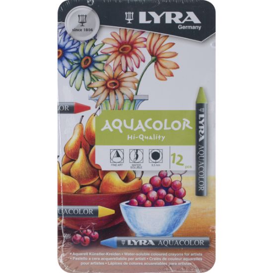 Picture of Lyra Aquacolor Water-Soluble Crayons 12/Pkg Assorted Colors