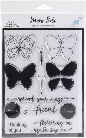 Picture of Maker Forte Clear Stamps By Varada Sharma Designs 6"X8"-Build A Butterfly Add On