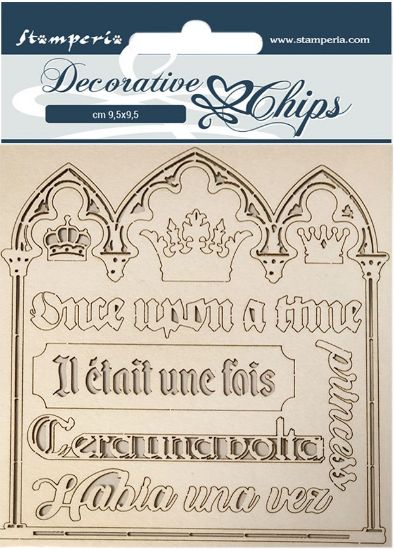Picture of Stamperia Decorative Chips 5.5"X5.5"-Quotes, Sleeping Beauty