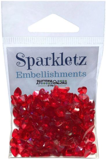 Picture of Sparkletz Embellishment Pack 10g Red Hearts
