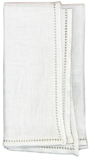 Picture of Lacis Linen Handkerchief 11"X11" 12/Pkg Single Spoke Hemstitch