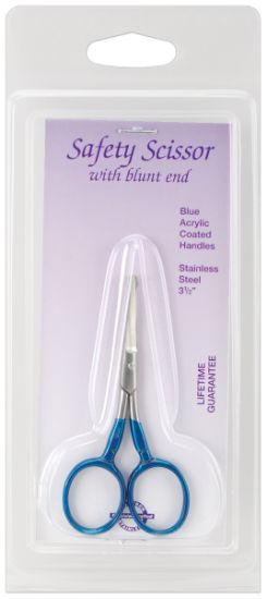 Picture of Safety Blunt Tip Scissors 3.5" Blue Acrylic