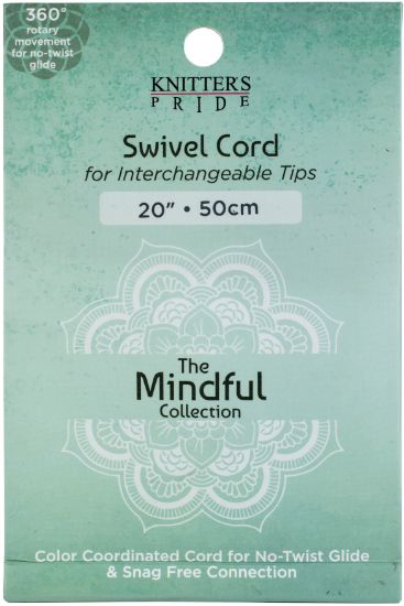 Picture of Knitter's Pride-Mindful Swivel Cords 11" (20" W/Tips)-Teal