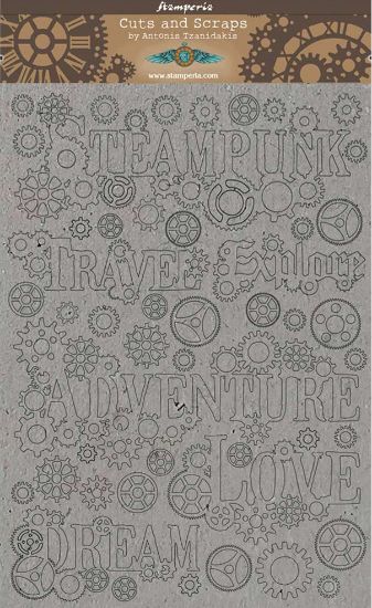 Picture of Stamperia Greyboard Cut-Outs A4 1mm Thick Sentiments, Sir Vagabond