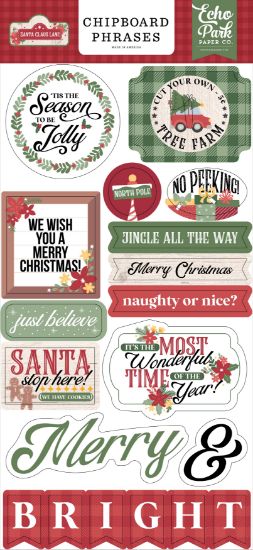 Picture of Santa Claus Lane Chipboard 6"X13"-Phrases