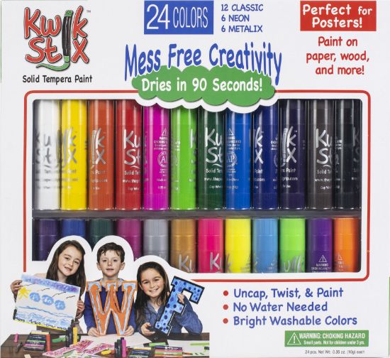 Picture of Kwik Stix Tempera Paint 24/Pkg Classic, Metalix, Neon Colors