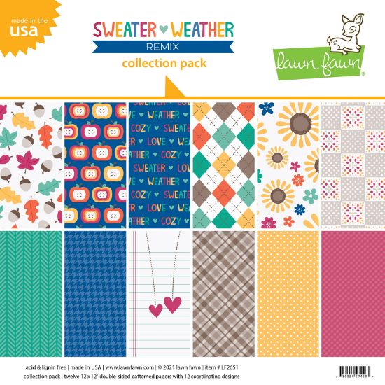 Picture of Lawn Fawn Double-Sided Collection Pack 12"X12" 12/Pkg-Sweater Weather Remix, 6 Designs