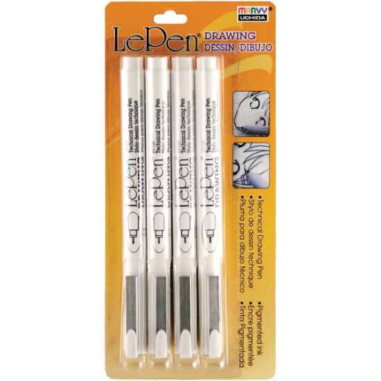 Picture of Le Pen Technical Drawing Set 4/Pkg .05mm, .1mm, .5mm, .8mm Black