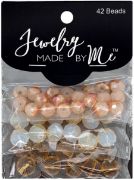 Picture of Round Beads Coral, Ivory, Gold