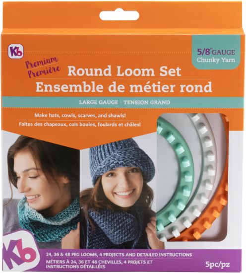 Picture of Knitting Board Chunky Round Loom 3/Pkg Sizes 48, 36 & 24 Pegs