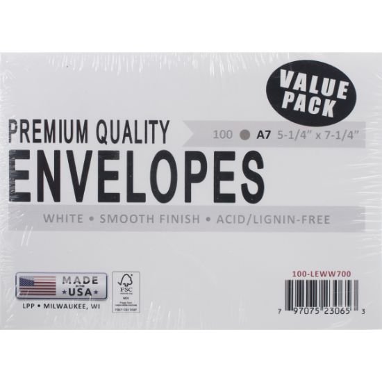 Picture of Leader A7 Envelopes (5.25"X7.25") 100/Pkg White