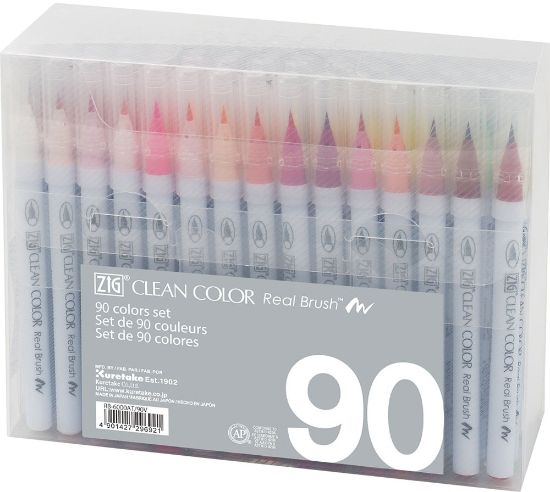Picture of Kuretake ZIG Clean Color Real Brush Marker Set 90/Pkg 