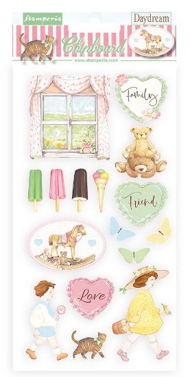Picture of Stamperia Adhesive Chipboard 6"X12"-Elements, Day Dream Toys
