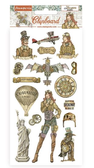 Picture of Stamperia Adhesive Chipboard 6"X12"-Sir Vagabond Aviator