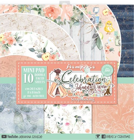 Picture of Stamperia Double-Sided Paper Pad 8"X8" 10/Pkg-Celebration, 10 Designs/1 Each