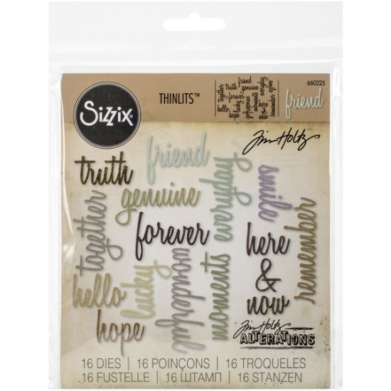 Picture of Sizzix Thinlits Dies 16/Pkg By Tim Holtz Friendship Script Words