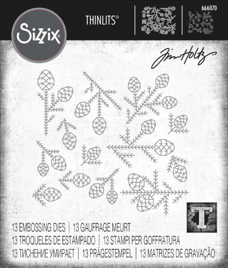 Picture of Sizzix Thinlits Dies By Tim Holtz 13/Pkg-Pine Patterns