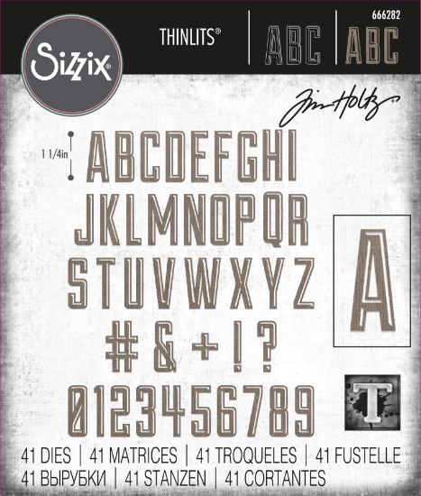 Picture of Sizzix Thinlits Dies By Tim Holtz 41/Pkg-Alphanumeric Emporium