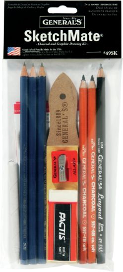 Picture of SketchMate Charcoal & Graphite Drawing Kit 9pcs 