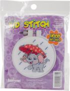 Picture of Kid Stitch Rainy Day Elephant Counted Cross Stitch Kit 3" Round 11 Count