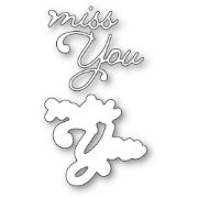 Picture of Poppystamps Metal Dies-Miss You Moonlight Script