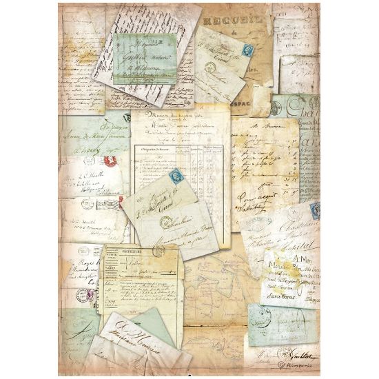 Picture of Stamperia Rice Paper Sheet A4-Around The World Letters