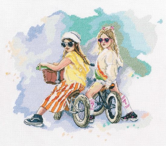 Picture of RTO Counted Cross Stitch Kit 10.75"X9.25" Children's Gang (16 Count)