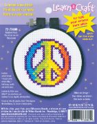 Picture of Learn-A-Craft Rainbow Peace Counted Cross Stitch Kit 3" Round 11 Count