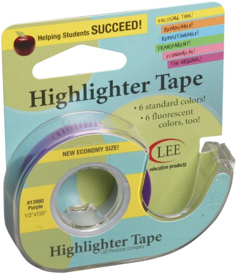 Picture of Lee Products Removeable Highlighter Tape Purple .5 Inch X 720 Inch