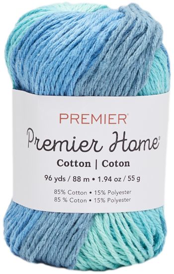 Picture of Premier Yarns Home Cotton Yarn - Multi Turquoise Stripe