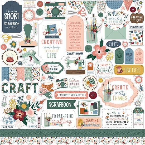 Picture of Let's Create Cardstock Stickers 12"X12"-Elements