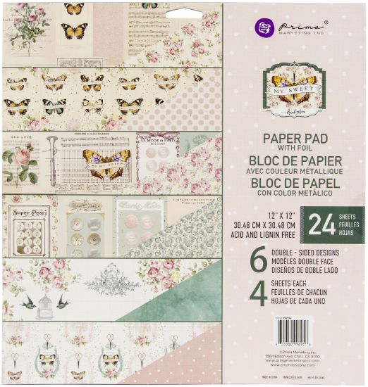Picture of Prima Marketing Double-Sided Paper Pad 12"X12" 24/Pkg My Sweet By Frank Garcia, 6 Designs/4 Ea