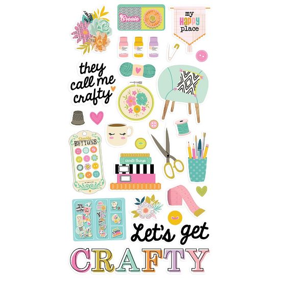 Picture of Let's Get Crafty Chipboard Stickers 6"X12"-