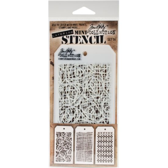 Picture of Tim Holtz Mini Layered Stencil Set 3/Pkg Set #14