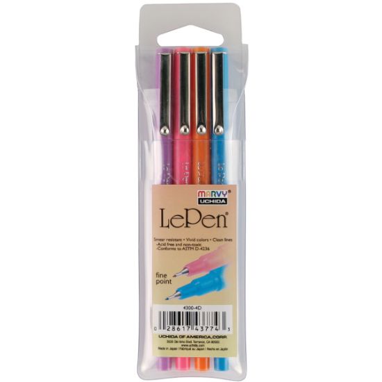Picture of Le Pens .03mm Point 4/Pkg Fluorescent 