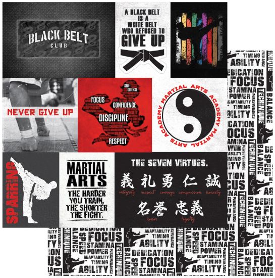 Picture of Martial Arts Double-Sided Cardstock 12"X12" Black Belt