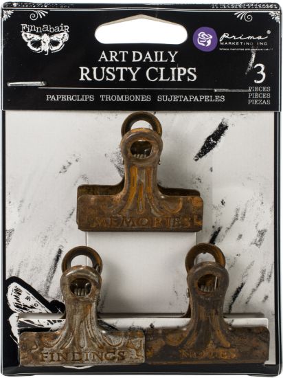 Picture of Prima Art Daily Planner Metal Binder Clips 3/Pkg Rusty