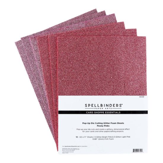 Picture of Spellbinders Glitter Foam Sheets 8.5"X11" 10/Pkg-Peony Pinks -Bright Pink & Light Pink