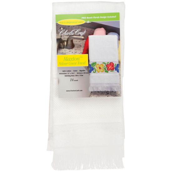 Picture of Maxton Velour Guest Towel 14 Count 12"X19.5" White
