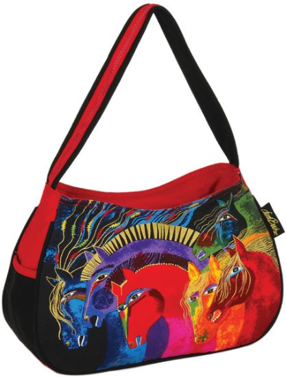 Picture of Medium Hobo Zipper Top 15"X4.5"X9" Wild Horses Of Fire