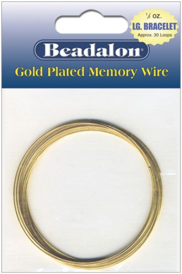 Picture of Memory Wire Large Bracelet .62mm .5oz Gold-Plated - 30 Coils