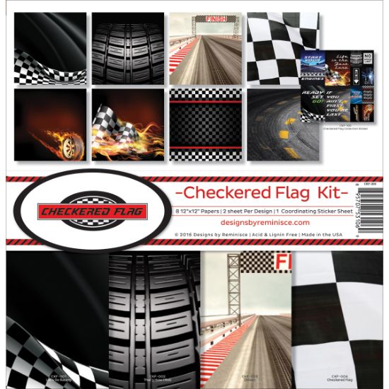 Picture of Reminisce Collection Kit 12"X12" Checkered Flag